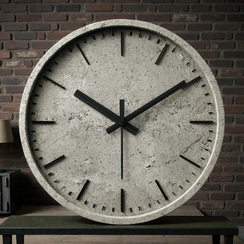 Concrete Era Industrial Silent Clock - Grey Slate Edition