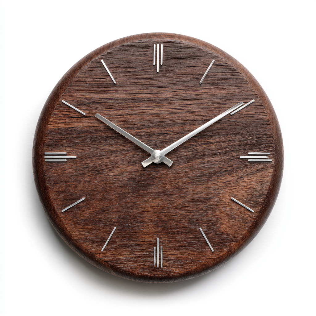 Nordic Walnut Silent Clock - Natural Wood Edition