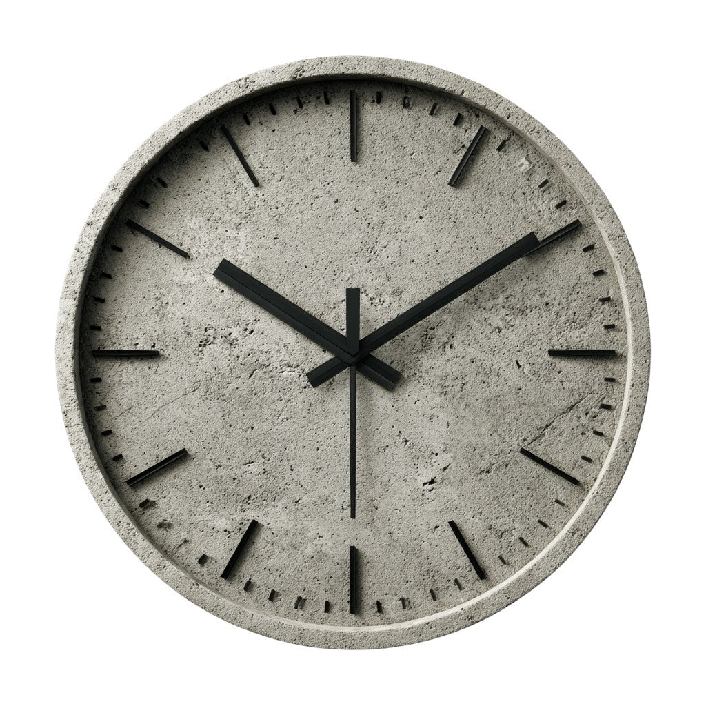 Concrete Era Industrial Silent Clock - Grey Slate Edition